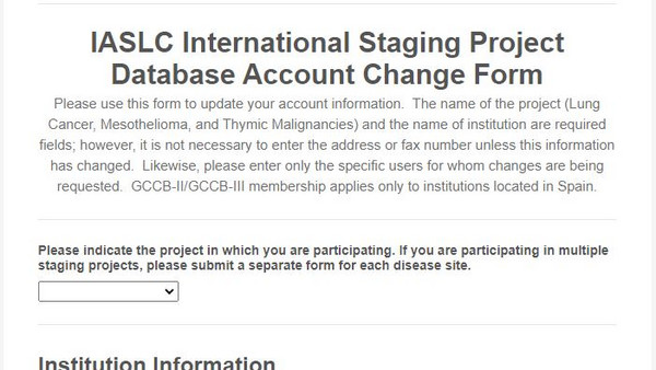 Staging Project Database Account Change Form