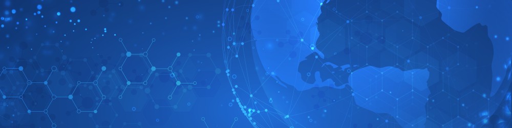 BOD Header Blue Image of the globe with hexagons around it